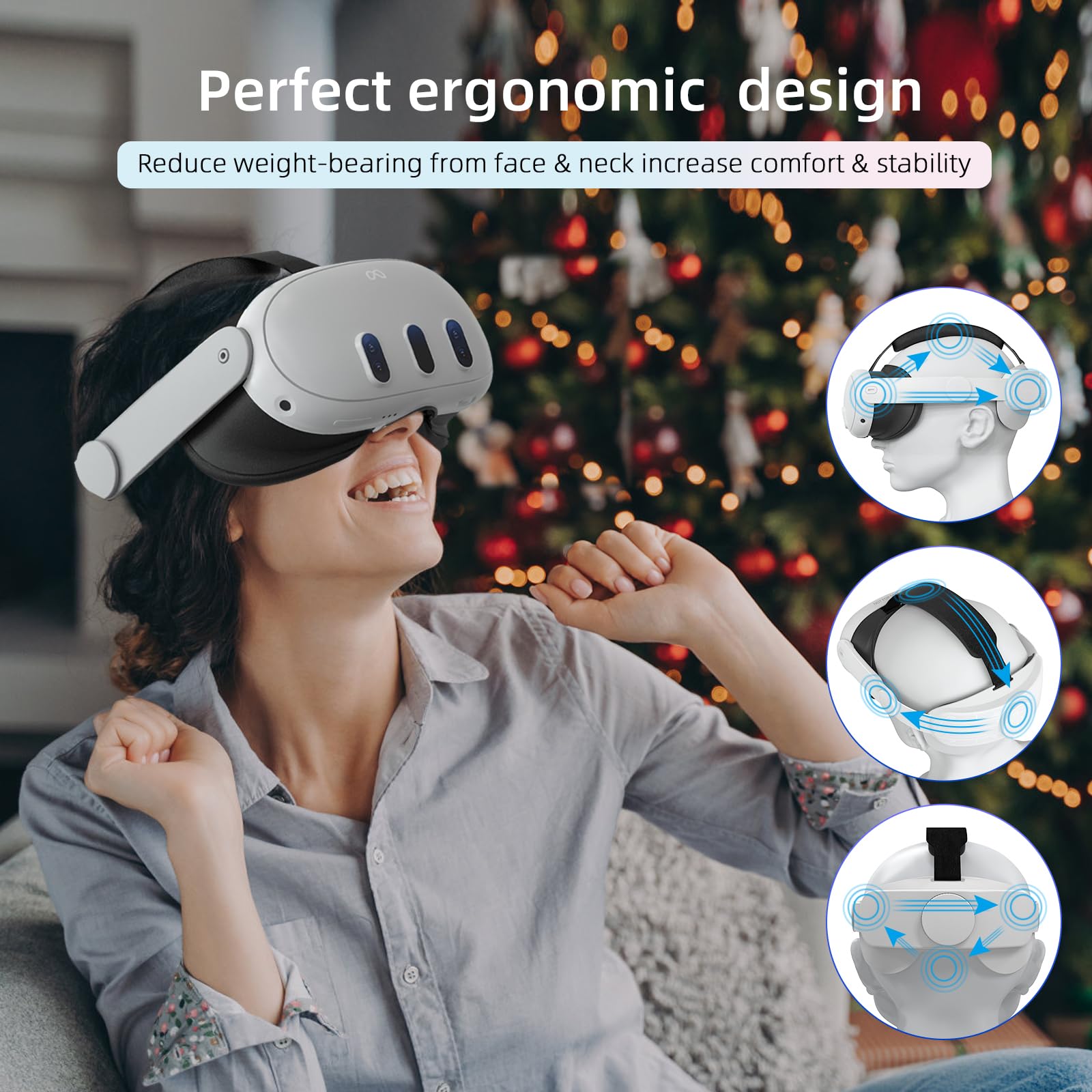 Head Strap Compatible With Oculus Quest 3,Meta Quest 3 Accessories Adjustable Elite Strap Replacement For Enhanced Comfort Suppo